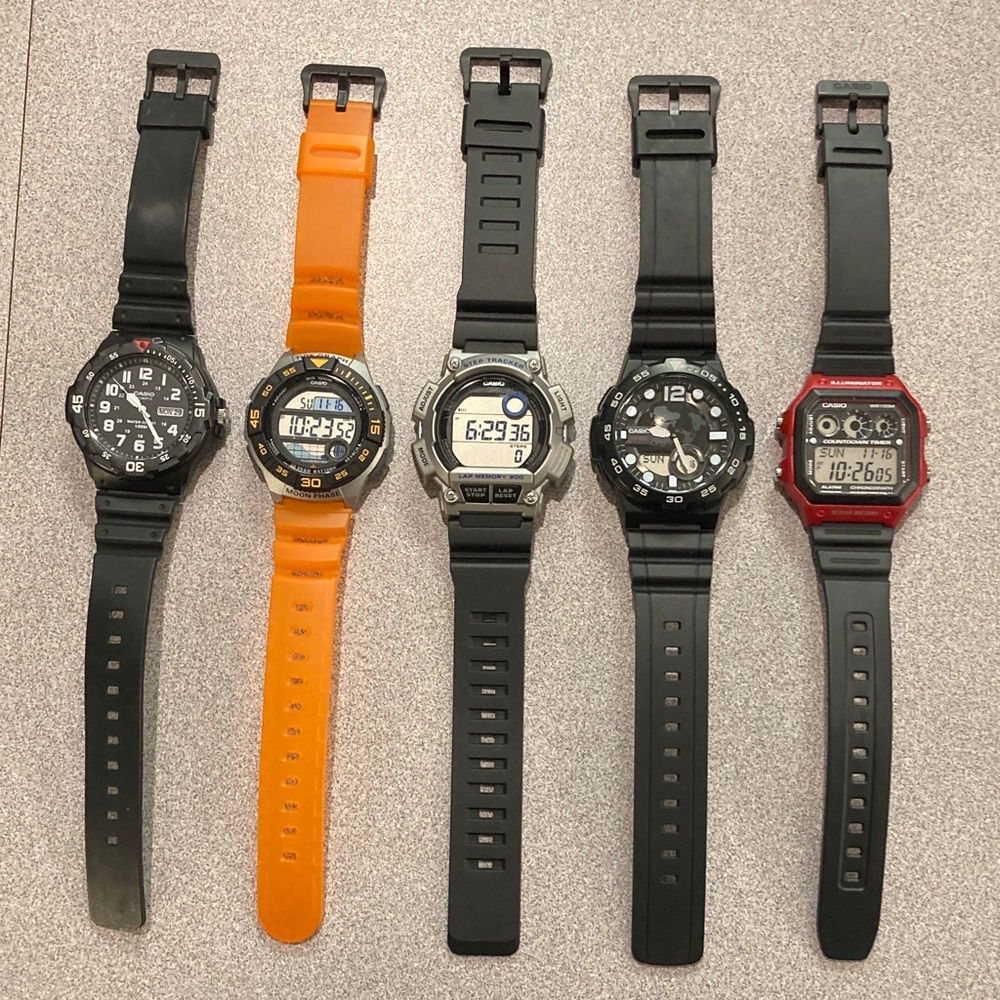 Instant Casio Collection, 5 watch lot, working batteries